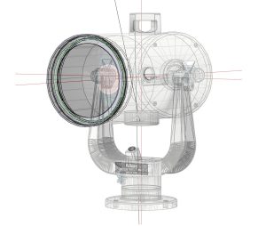 Nikon 2000mm lens illustration front ghost 3d