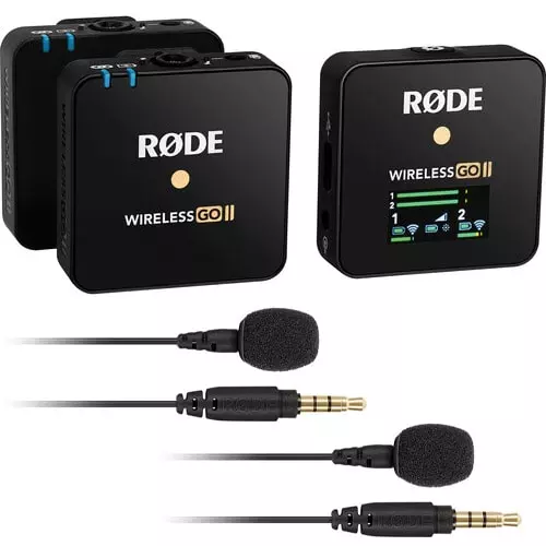 پکیج کیت میکروفن بیسیم رود Rode Wireless GO II همراه دو عدد میکروفن یقه ای با سیم رود Rode Lavalier GO