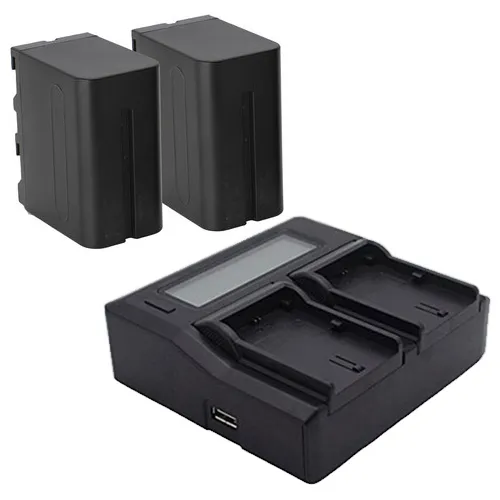 پکیج شارژر دوبل فوتومکس Fotomax DUBLE NP-F970 + دو عدد باتری سونی NP-F970