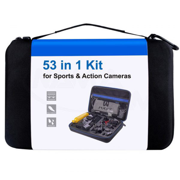 کیت دوربین ورزشی گوپرو GoPro HERO11 Black و پکیج لوازم جانبی 53 تکه + مموری 64G + باتری اضافه + قاب ضد آب