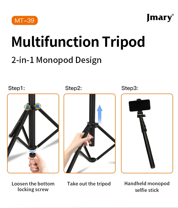 سه پایه جی ماری Jmary MT-39 Portable Tripod & Selfie