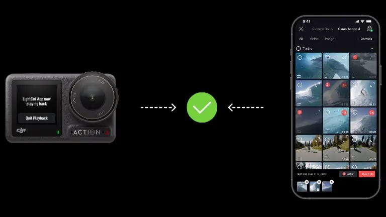 برنامه ویرایشگر ویدیوی LightCut برای دوربین ورزشی DJI Osmo Action 4 Camera Standard Combo