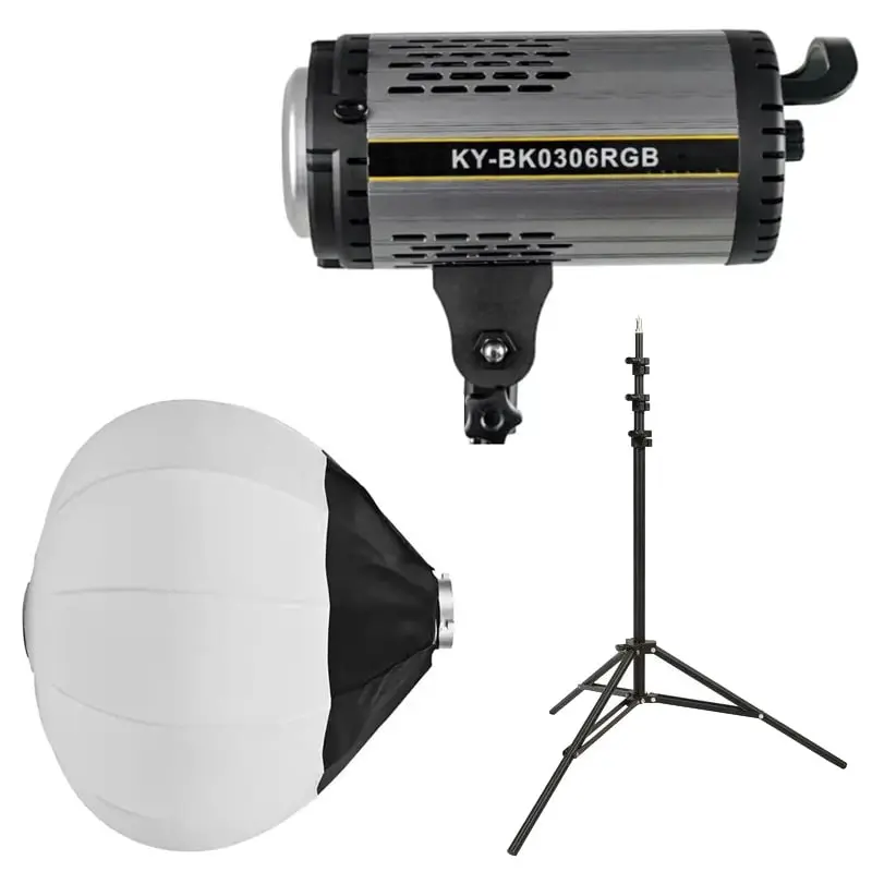 ky-bk0306rgb-video-light-kit-with-65cm-balloon-soft-light-tripod-1 کیت ويديو لايت KY-BK0306RGB + سافت لایت بالنی 65cm + سه پایه