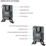 پلیت باتری تیلتا Tilta Mini PD V-Mount Battery Plate