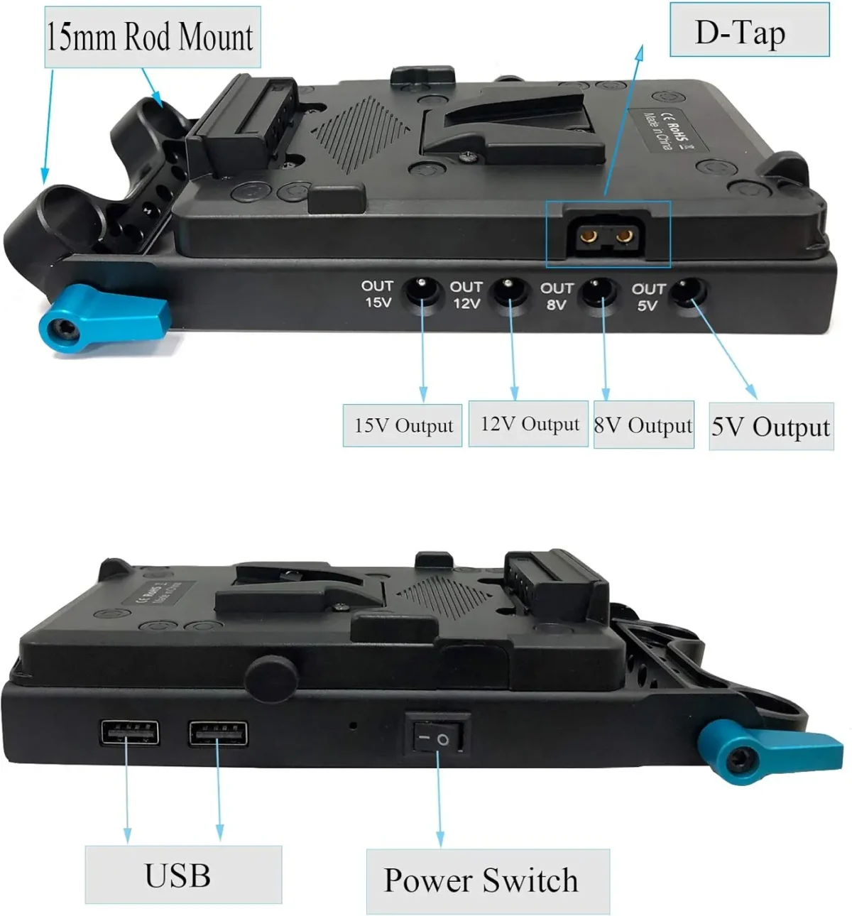 پلیت باتری V-Mount Battery Plate 15mm Rod Mount