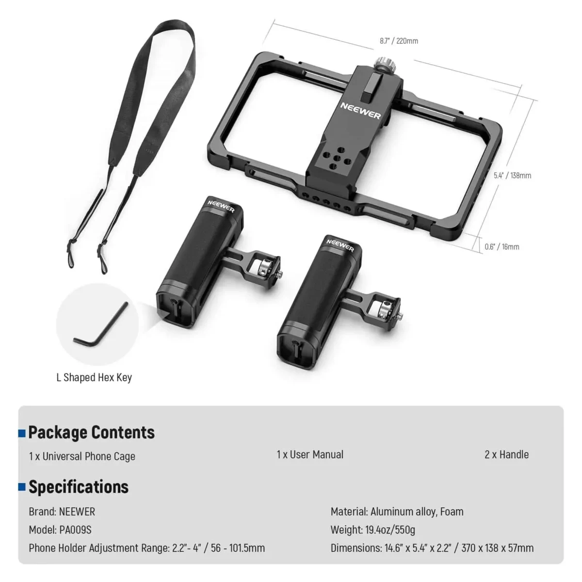 کیج موبایل نیور NEEWER PA009S Smartphone Video Rig