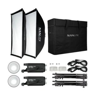 کیت 2 تایی نور ثابت نانلایت Nanlite FS-300B Monolight Kit همراه سافت باکس و سه پایه