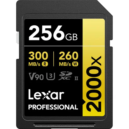 کارت حافظه لکسار Lexar 256GB | مدل Professional 2000x UHS-II SDXC سرعت 300MB/s