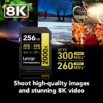 کارت حافظه لکسار Lexar 256GB | مدل Professional 2000x UHS-II SDXC سرعت 300MB/s